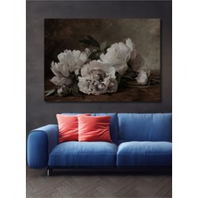 Teona Ahşap Vintage Ahşap Tablo, Sanatsal Baskı, Çiçek, Şakayık, Çiçek Dekor Şık Yatay Duvar Dekorasyon Tablosu