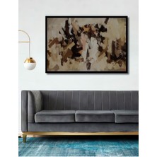Ahşap Tablo Modern Sanat Tablosu Kahverengi Moda 3 Boyutlu Şık Yatay Duvar Dekorasyon Tablosu