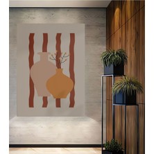 Ahşap Tablo Soyut Sanat ve Bohem Tarzı Çerçeve Görünümlü Dikey Duvar Tablo