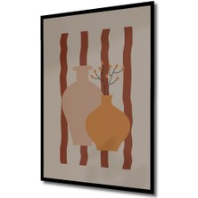 Ahşap Tablo Soyut Sanat ve Bohem Tarzı Çerçeve Görünümlü Dikey Duvar Tablo