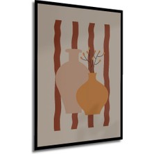 Ahşap Tablo Soyut Sanat ve Bohem Tarzı Çerçeve Görünümlü Dikey Duvar Tablo