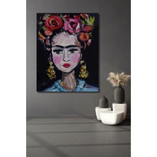 Dekoratif Dikey Modern Sanat Süslü Kadın Duvar Tablo Ahşap Dikdörtgen Tablo