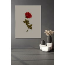 Dekoratif Dikey Minimalist Gül Duvar Tablo Ahşap Dikdörtgen Tablo