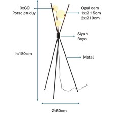 Pulchino Siyah Boyalı Lambader PLC-1205-L-BSY