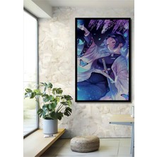 Dekoratif Dikey Anime Duvar Tablo Ahşap Dikdörtgen Tablo