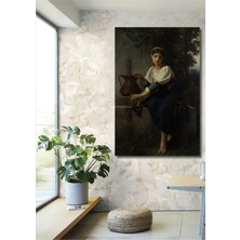 Teona Ahşap Dekoratif Dikey Köylü Kız Modern Sanat Duvar Tablo Ahşap Dikdörtgen Tablo