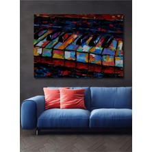 Dekoratif Piano Soyut Ahşap Tablo Şık Yatay Duvar Dekorasyon Tablosu