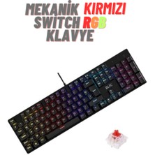 Ata Soft Beyaz Rgb Kırmızı Switch Q Gaming Tam Mekanik Kablolu Oyuncu Klavyesi Bkb4