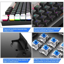 Ata Soft K550 Rgb Beyaz/siyah K550 Mavi Blue Switch Mekanik Gaming Oyuncu Klavyesi