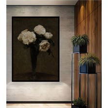 Ahşap Vintage Çiçek Galeri Duvarı,sanatsal Baskı,tablo Çerçeve Görünümlü Dikey Duvar Tablo