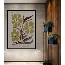 Teona Ahşap Ahşap Soyut Renkli Desenler Flower Modern Art Tablo Çerçeve Görünümlü Dikey Duvar Dekorasyon Tablosu
