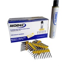 Akdeniz 2.7X38 mm Metal-Beton Uygulamaları Için Pin Çiviler(Düz Çivi) 1000 Adet Çivi+ 1  Gaz