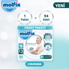 Molfix Premium Ultra Fırsat Paketi 3 Beden 94 Adet