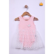 Babyhola %100 Pamuk Kız Bebek Tek Kat Elbise Atlet Badi 3528