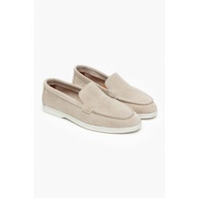 Nişantaşı Shoes Vayne Bej Deri Düz Taban Kadın Babet