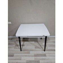 Enkare Küçük Mdf Masa, Açılabilir Mutfak Masası, 4 Kişilik Yemek Masası, 68X90 cm