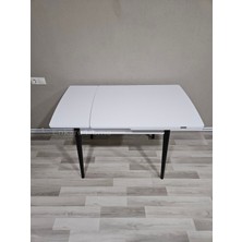 Enkare Küçük Mdf Masa, Açılabilir Mutfak Masası, 4 Kişilik Yemek Masası, 68X90 cm