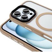 Farma Teknoloji Apple iPhone 16 Pro Kılıf Mat Arka Yüzey Wireless Şarj Özellikli Zore Flet Magsafe Kapak-Rose Brown