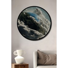 Teona Ahşap Dekoratif Dünya Görüntüsü Duvar Tablo Ahşap Yuvarlak Tablo