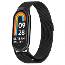 Sneezy Xiaomi Mi Band 8 Uyumlu Metal Hasır Kordon