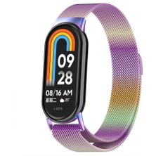 Sneezy Xiaomi Mi Band 8 Uyumlu Metal Hasır Kordon