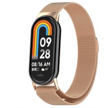 Sneezy Xiaomi Mi Band 8 Uyumlu Metal Hasır Kordon