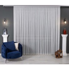 Decoperde Dhm Perde Kırık Beyaz Düz Tül Perde Zincir Çizgili Seyrek Pile 1'e 2 Pile