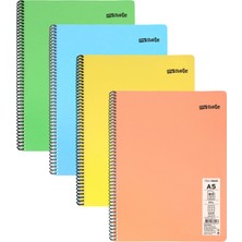 Mynote Flex Neon A5 Defter 80 Yaprak Kareli Defter 4 Adet