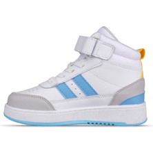 M.P One  Büyük Çocuk Bağcıklı / Velcro Beyaz-Mavi Sneaker Bot
