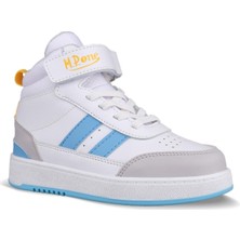 M.P One  Büyük Çocuk Bağcıklı / Velcro Beyaz-Mavi Sneaker Bot