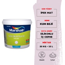 Marshall | Silikonlu Ipek Mat, Su Bazlı Iç Cephe Boyası  [kum Beji, 15 L - 20 Kg]