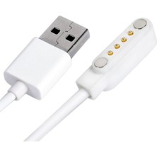 Roboyol Store USB 4 Pin Pogo Kablo Akıllı Saat Manyetik Sabitleyici Şarj Kablosu GT88 GT68 KW08 KW18 KW88 KW98