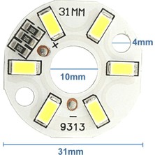 Roboyol Store 5730 5V 3W 31MM Beyaz LED Modül Aluminyum Pcb 6 LED Lamba Aydınlatma Işık