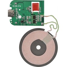 Roboyol Store Kablosuz Şarj Modülü Type C 15W Qi 9V 1.5A Mobil Akıllı Telefon Oyuncak Pil Şarj Transmiter