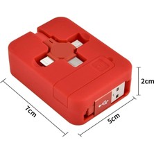 Go İthalat Cep Tipi Telefon Tutuculu Makaralı Uzayıp Kısalabilen 3&amp;apos;ü 1 Arada USB Şarj Kablosu (4533)