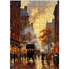 Tablomega Ahşap Mdf Puzzle Yapboz Geçmişteki Bir Şehir 120 Parça 25*35 cm