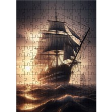 Karizma Tablo Ahşap Mdf Puzzle Yapboz Beyaz Yelkenli Gemi 120 Parça 25*35 cm