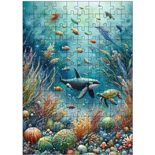 Karizma Tablo Ahşap Mdf Puzzle Yapboz Denizaltı Canlıları 120 Parça 25*35 cm