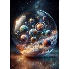 Karizma Tablo Ahşap Mdf Puzzle Yapboz Gezegenler Küresi 120 Parça 25*35 cm