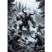 Karizma Tablo Ahşap Mdf Puzzle Yapboz Minotaur'un Gazabı 500 Parça 50*70 cm