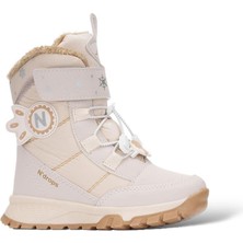 Kız Çocuk Su Itici Cırtlı Akıllıı Bağcıklı Kürklü Kar Botu Bej