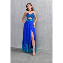 Dip Moda Kadın Şifon Abiye Elbise Dpms9359