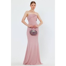 Dip Moda Kadın kare yaka eteği fırfırlı çiçek desenli viskon elbise DP10026