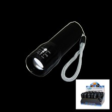 Go İthalat LED Gold Orıon Hıghlıghtıng Aluminum Flashlight Pilli Zoomlu El Feneri Metal Kasa (4533)