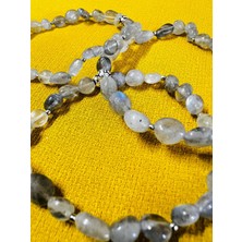 Doğal Taş Dünyası Sertifikalı Labradorit Doğal Taş Şekilsiz Tımbıl Bileklik Aaa Kalite Sürpriz Hediyeli