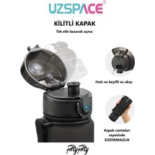 Uzspace 1 L Büyük Boy 28 cm 1000ML 1 Litre Su Matarası Bpa Koku Sızdırma  3038 Plastik Lacivert