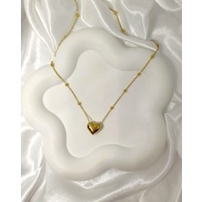 Rosa Juliet Jewelry Kadın Gold Çelik Kararma Yapmayan  Kalp Dorika  Zincir Kolye