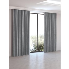 Dhm Perde Açık Gri Ada Fon Perde Pilesiz Extraforlu Düz Dikim Büzgü Pile