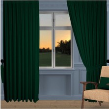 Dhm Perde Koyu Yeşil Ada Fon Perde Normal Pile 1'e 2,5 Pile