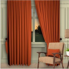 Dhm Perde Kiremit Ada Fon Perde Pilesiz Extraforlu Düz Dikim Büzgü Pile